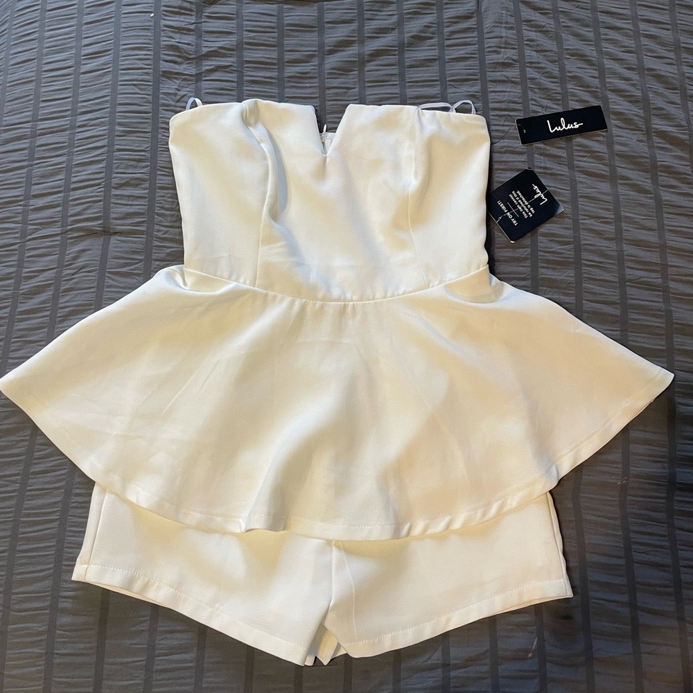 Lulus Strapless White Romper